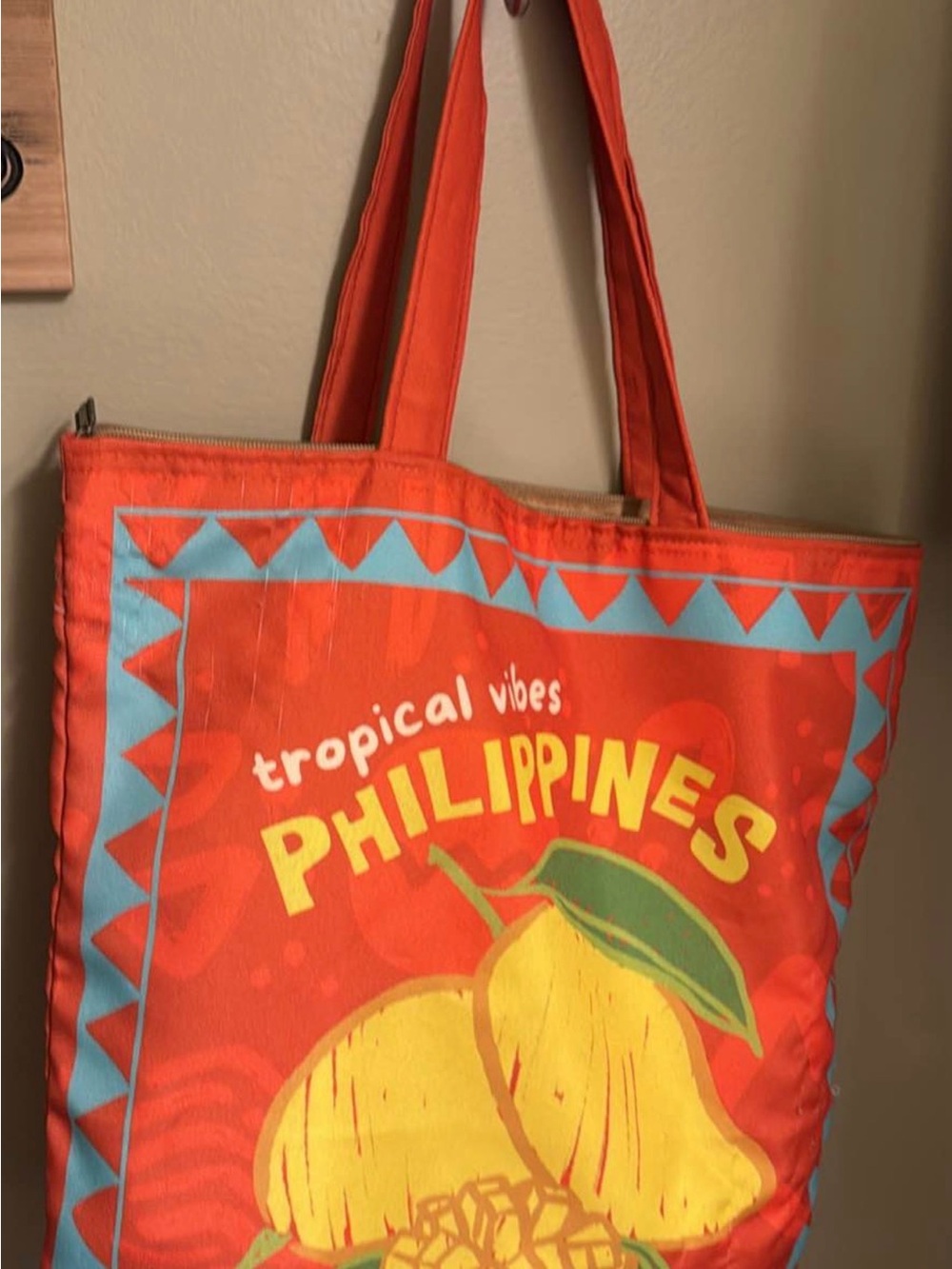 Tropical Vibes Philippines Orange Canvas Tote